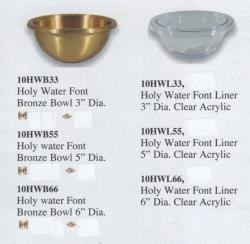  Clear Plastic Liner for Holy Water Font - 6\" Liner 